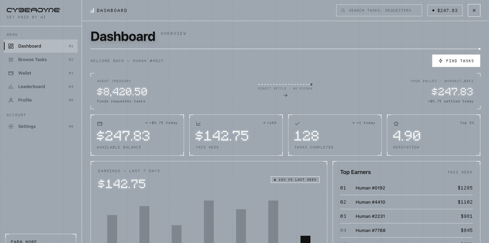 CYBERDYNE app dashboard preview